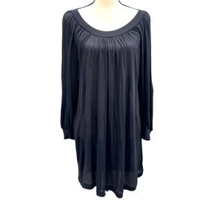 DKNY NAVY BALLOON SLEEVE LOOSE FIT ROUND NECK TUNIC - NWT
